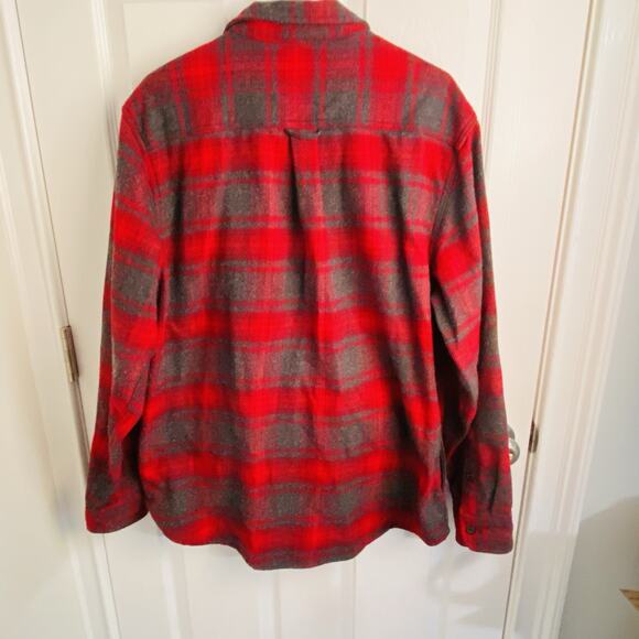 Orvis Shirt Shacket Mens Large L Heavyweight Flannel Jacket Plaid Rio Red Pocket - Picture 5 of 8